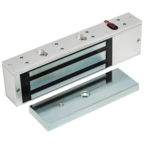 Электромагнитный замок AccordTec ML-500A с планкой, серебро