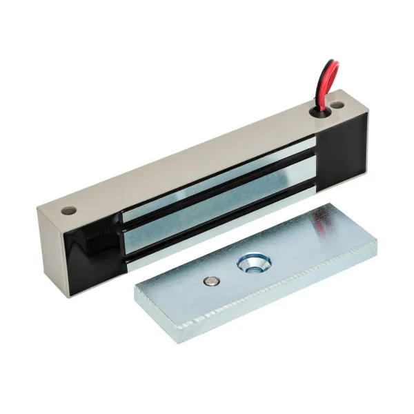 Электромагнитный замок AccordTec ML-180K с уголком, серый