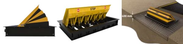 Блокиратор дорожный гидравлический HRB 900 SHALLOW (HRB-35P90-2p-SHLW) с двумя гидроцилиндрами, длина 3500 мм