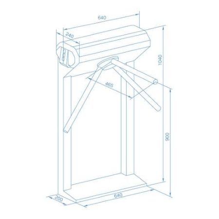 Электронная проходная PERCo-KT02.9 с активированным ПО PERCo-SP13 с планками Антипаника