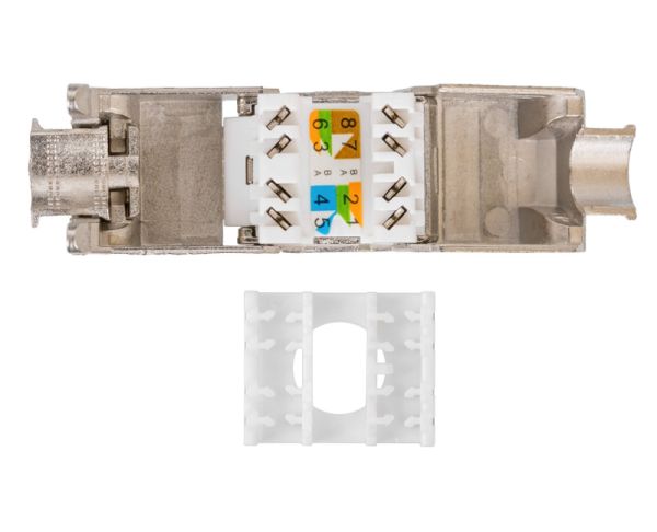 Модуль коммутационный ЛЮ-МКС-6AЭ.8К.Би, тип Keystone 180°, FTP,, кат.6A, самозажимной