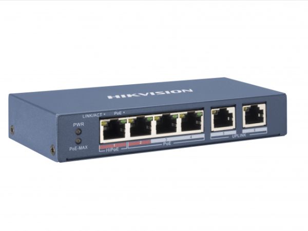 Неуправляемый PoE-коммутатор HikVision DS-3E0106P-E/M
