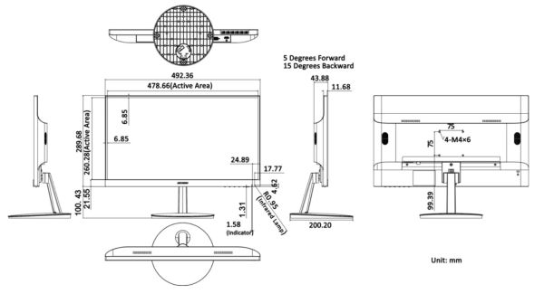 Монитор E-LED 21.5" HikVision DS-D5022FC-C