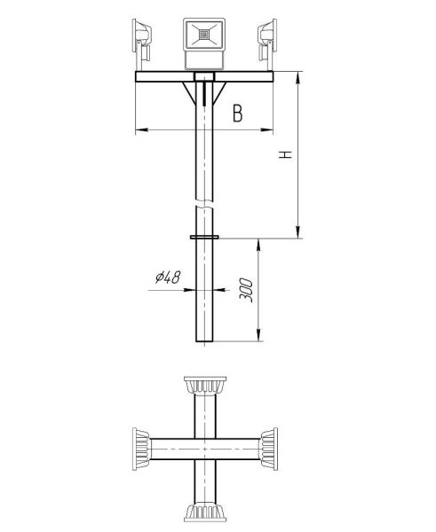Кронштейн Т-образный КТ-0,5-1,0 (фланец 80мм/ОГК/ОКК/г.ц.)