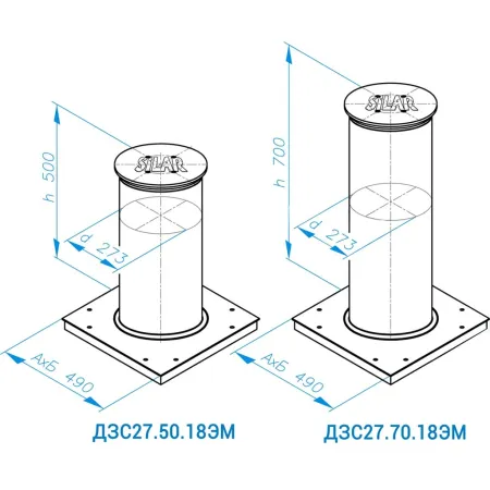 Противотаранный электромеханический боллард Silar ДПС 27.60.18Эм