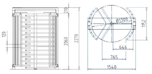 Полноростовой турникет Kaba Kentaur FTS-E04