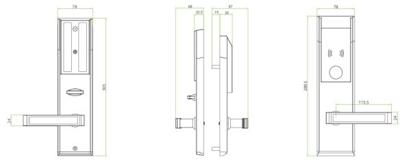 Электронный замок для гостиниц ZKTeco LH6000 с RFID считывателем Mifare Электронный замок для гостиниц ZKTeco LH6000 с RFID считывателем Mifare