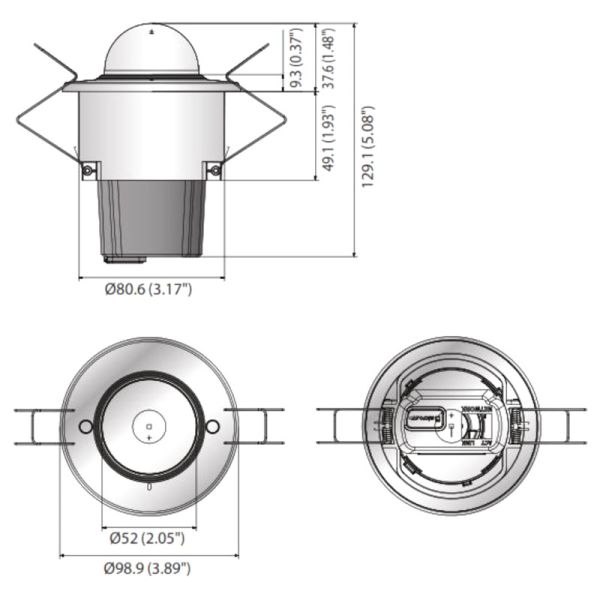 Купольная сетевая IP-видеокамера 2Мп Wisenet XND-6011F (2.8 мм), встраиваемая