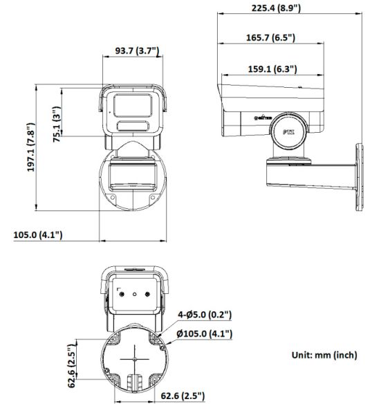 Уличная скоростная поворотная IP-камера 4Мп HiWatch PTZ-Y2404I-DE (2.8-12 мм) c EXIR-подсветкой до 50м и микрофоном