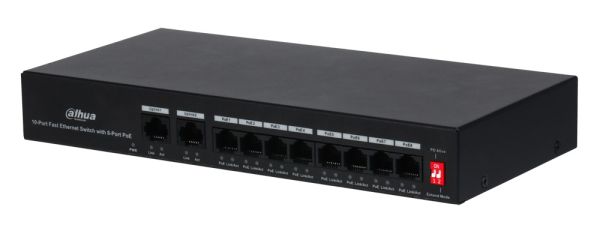 POE коммутатор Fast Ethernet 10-портовый Dahua DH-PFS3010-8ET-65