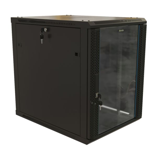 Шкаф настенный Hyperline TWB-1268-GP-RAL9004, 19", 12U