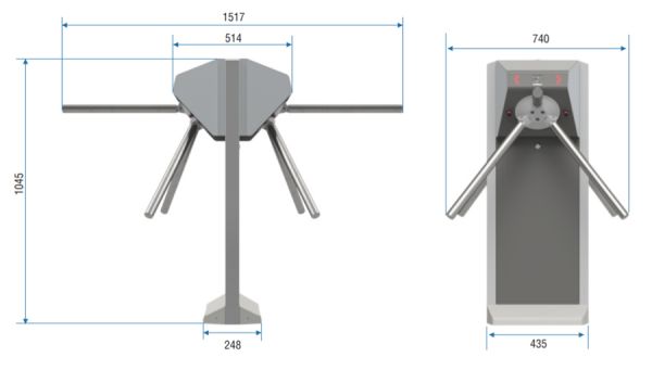 Двухпроходной турникет-трипод Carddex STL-04 (без планок)
