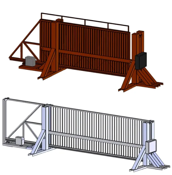 Противотаранные ворота ПВО-СБ 5000 откатные, электромеханические