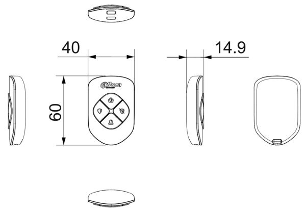 Беспроводной брелок Dahua DHI-ARA24-W2(868)