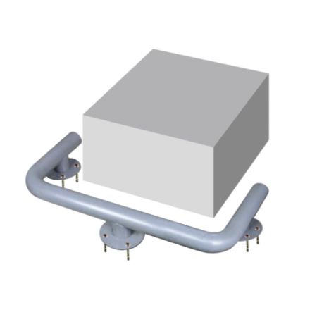 Колесоотбойник металлический КМ-600/76х3 угловой на ножках