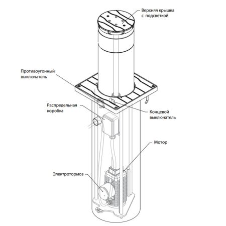 Электромеханический боллард BFT STOPPY MBB/ DACOTA 220/500 с подсветкой