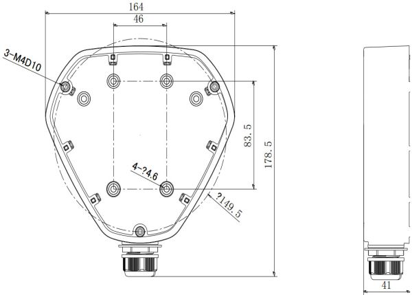 Монтажная коробка HikVision DS-1280ZJ-DM26 для купольных камер