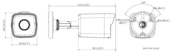 Уличная IP-камера 4Мп HiWatch DS-I450M (4 мм) с микрофоном