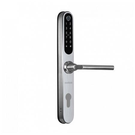 Электронный биометрический замок Novilock Smart Fast v.4237 silver, под DIN цилиндр, IP66