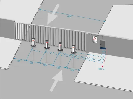 Гидравлический противотаранный боллард Блокпост К4 из нержавеющей стали