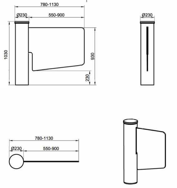 Турникет-калитка моторизованная Came WING GL, створка 900 мм