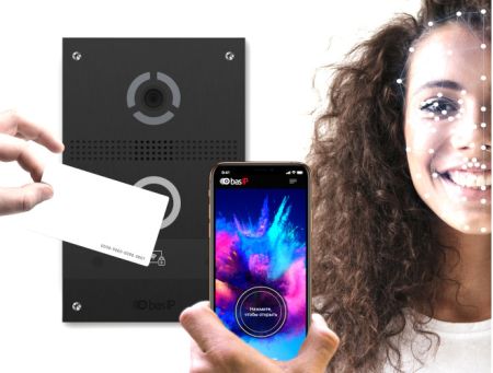 Вызывная видеопанель BAS-IP AV-08FB Black с распознаванием лиц