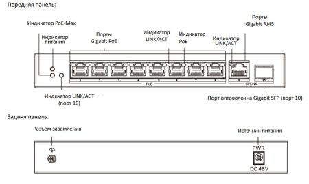 Неуправляемый 8-портовый PoE-коммутатор HiWatch DS-S1008GP