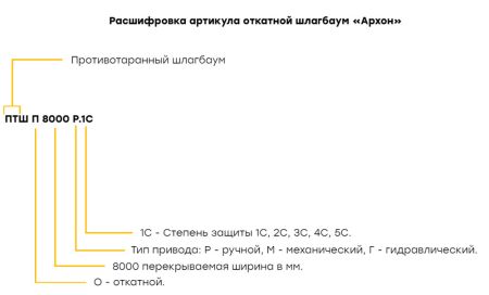 Противотаранный электромеханический шлагбаум Архон ПТШ О 4500М.3С, откатной
