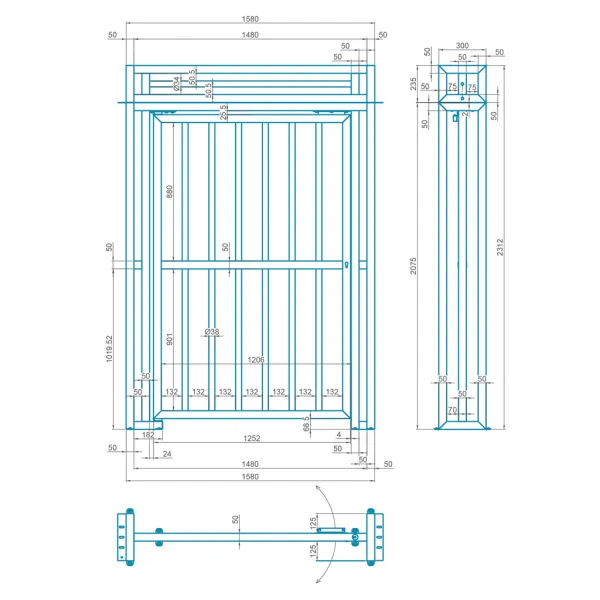 Калитка полноростовая Блокпост КЛ М1 механическая