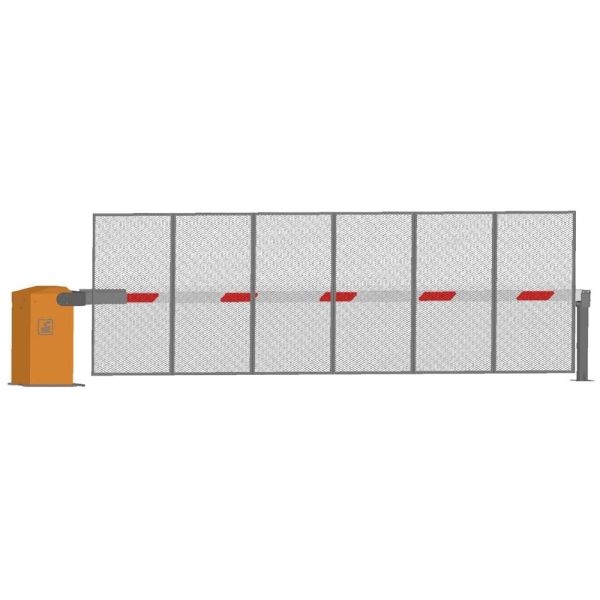 Антивандальный автоматический шлагбаум Фантом Титан F6TZ с забором