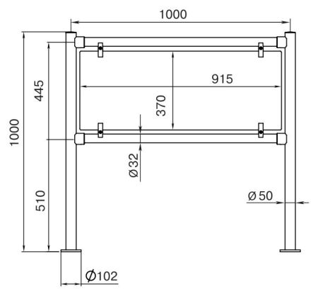 Стационарное ограждение PERCo BH02 (925мм) с заполнением