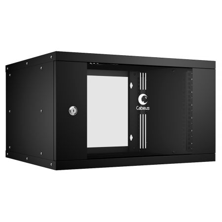 Шкаф телекоммуникационный 19" Cabeus WSC-05D-6U55/45-BK, настенный 6U