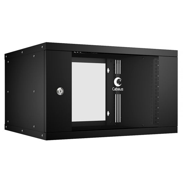 Шкаф телекоммуникационный 19" Cabeus WSC-05D-6U55/45-BK, настенный 6U