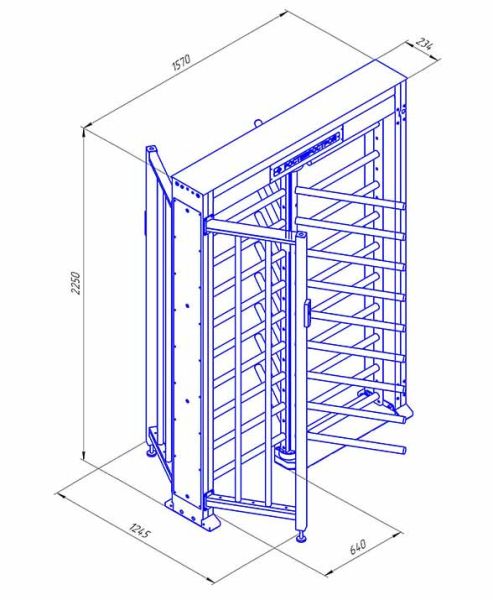Турникет полноростовой Ростов-Дон РД ПР1Л/3М2 из окрашенной стали