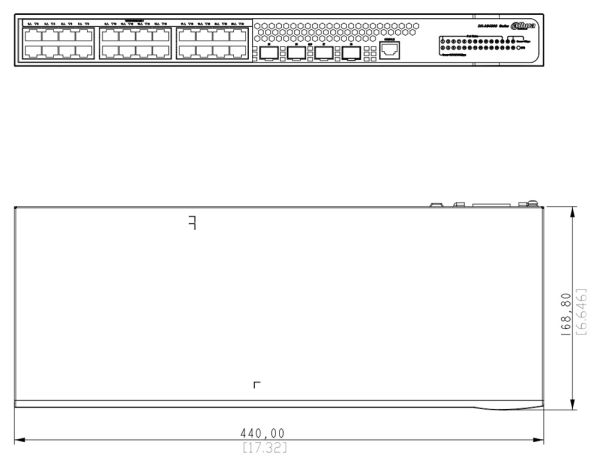 Коммутатор агрегации 28-портовый Dahua DH-AS4300-24GT4GF, управляемый, уровень L2+