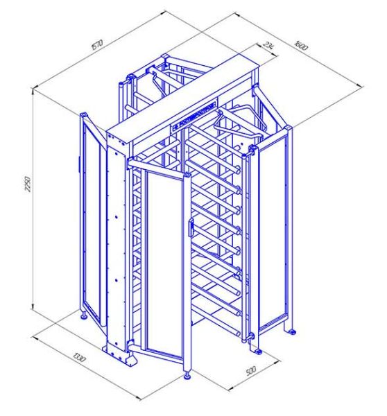 Турникет полноростовой Ростов-Дон ПР1С/4М2 с ограждением из закаленного стекла