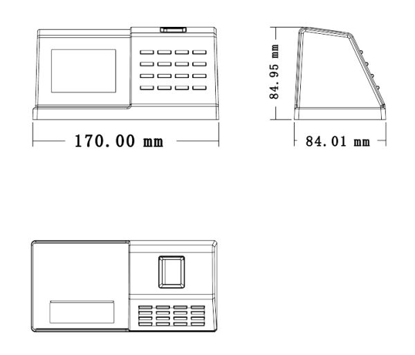 Биометрический терминал учёта рабочего времени ZKTeco D2, настольный