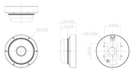 Мультисенсорная IP-видеокамера 3х 2Мп Wisenet PNM-8082VT с 3-мя моторизованными объективами 3-6 мм