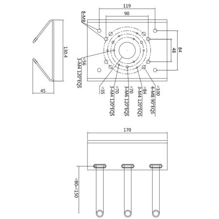 Крепление на столб DH-PFA150