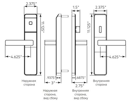 Электронный замок dormakaba Saflok Confidant RFID KIT3 NFC, с BLE (CFM32ESAACBNP20F)