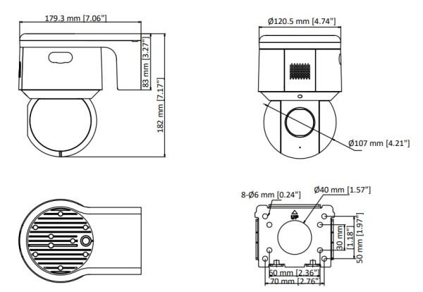 Уличная скоростная поворотная IP-камера PTZ 2Мп HiWatch PTZ-N3A204I-D (2.8-12 мм) c x4 оптическим зумом
