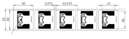 Метка Labels 50х50 UHF, UCODE8, прозрачная (45x31)
