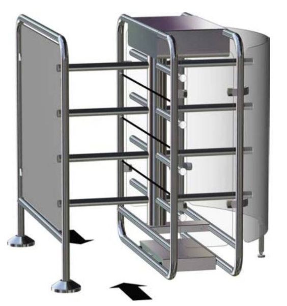 Роторный двухлопастной полуростовой турникет Gotschlich Vario 1300 E-180