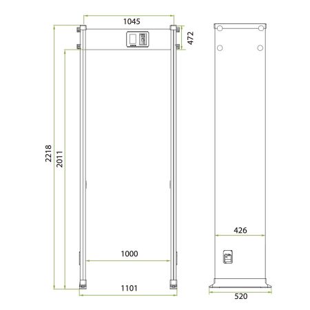 Металлодетектор арочный ZKTeco AMD1800 (1000 мм)