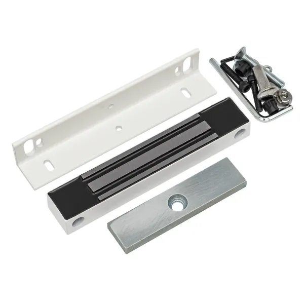 Электромагнитный замок AccordTec ML-100K с уголком, белый