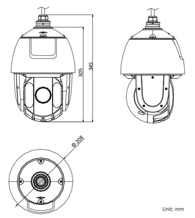 Скоростная уличная поворотная IP-видеокамера 2Мп HikVision DS-2DE5225IW-AE(B) c 25x оптическим зуммом