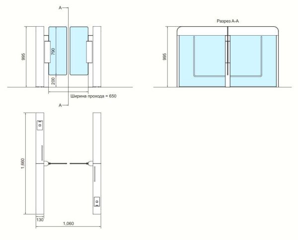 Сенсорный барьер dormakaba Argus 80