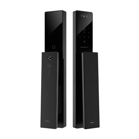 Электронный биометрический замок Moorgen T5+, 3-х ригельный, кристаллы Сваровски, видеоглазок, Face-ID, Wi-Fi