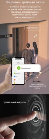 Электронный биометрический замок Moorgen T3+, Гардиан 32.21, видеоглазок, Wi-Fi