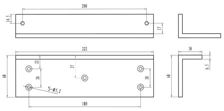 Крепление L-образное Smartec ST-BR360LW для замков ST-EL360W и ST-EL360MW Крепление L-образное Smartec ST-BR360LW для замков ST-EL360W и ST-EL360MW
